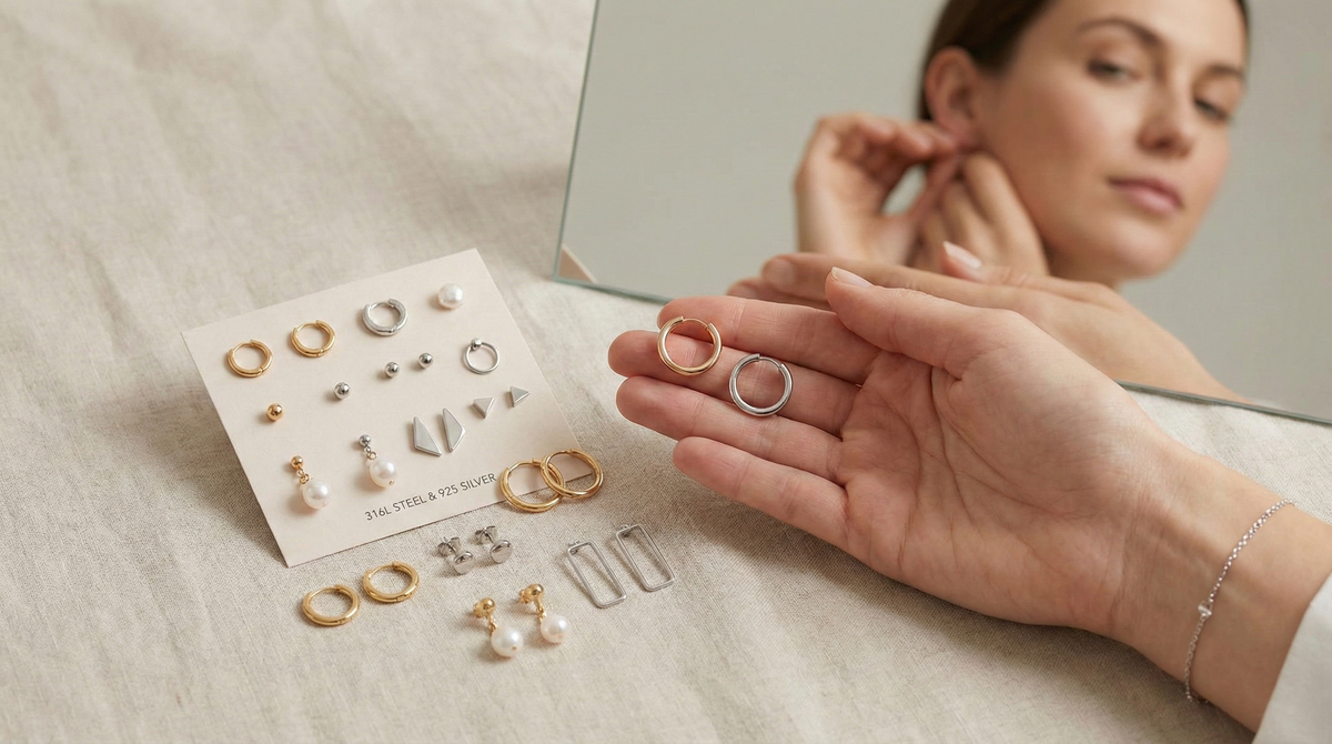 Cómo elegir pendientes si tienes la oreja sensible: cierres, pesos y materiales que marcan la diferencia