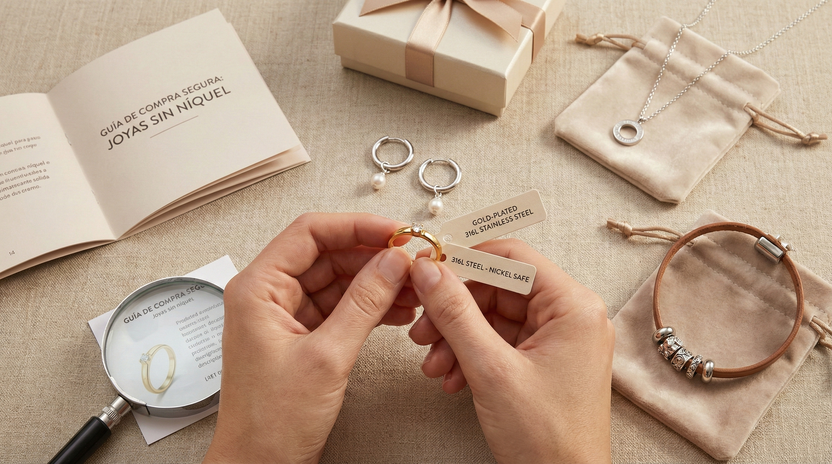 Joyas para regalar a alguien con alergia al níquel: guía de compra segura (sin meteduras de pata)