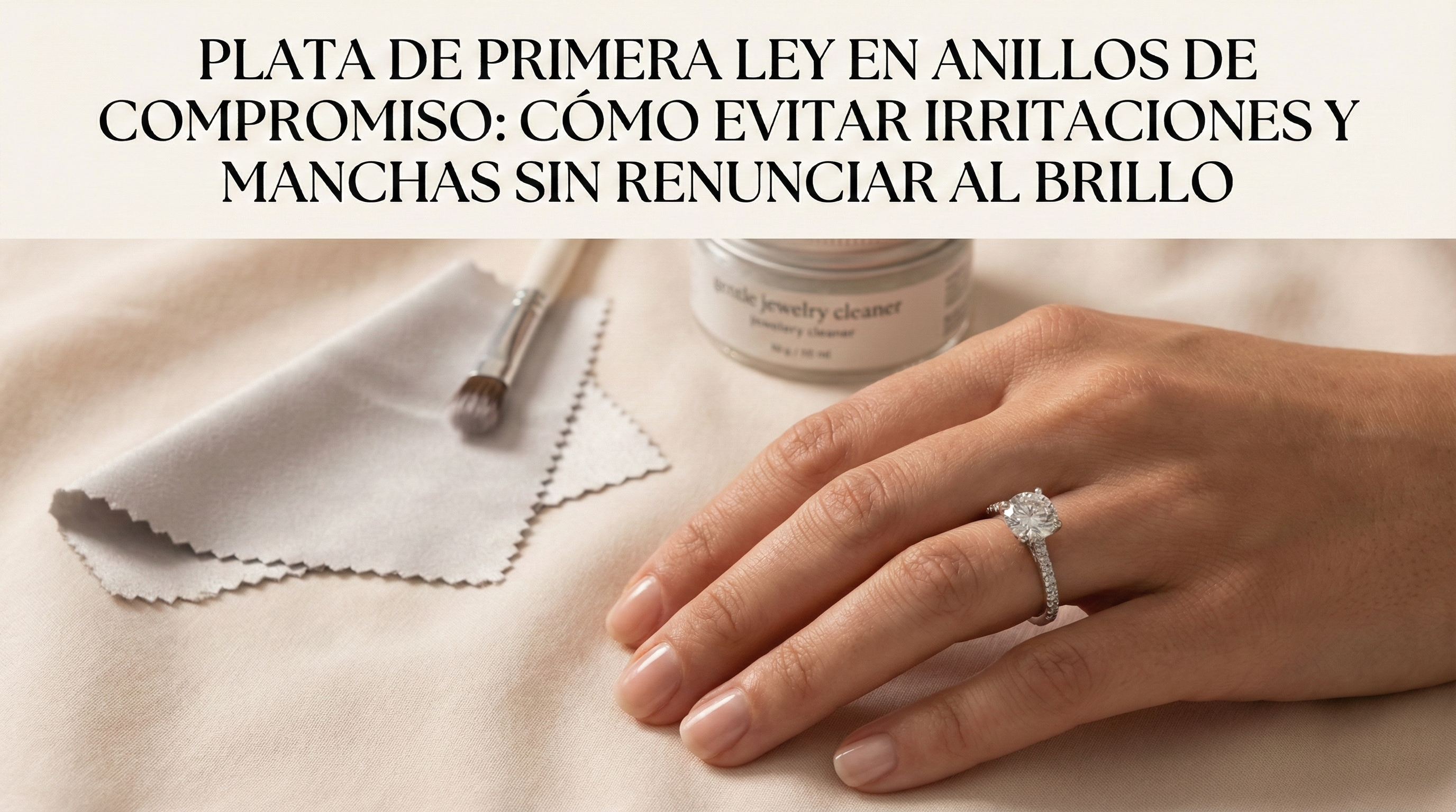 Plata de primera ley en anillos de compromiso: cómo evitar irritaciones y manchas sin renunciar al brillo