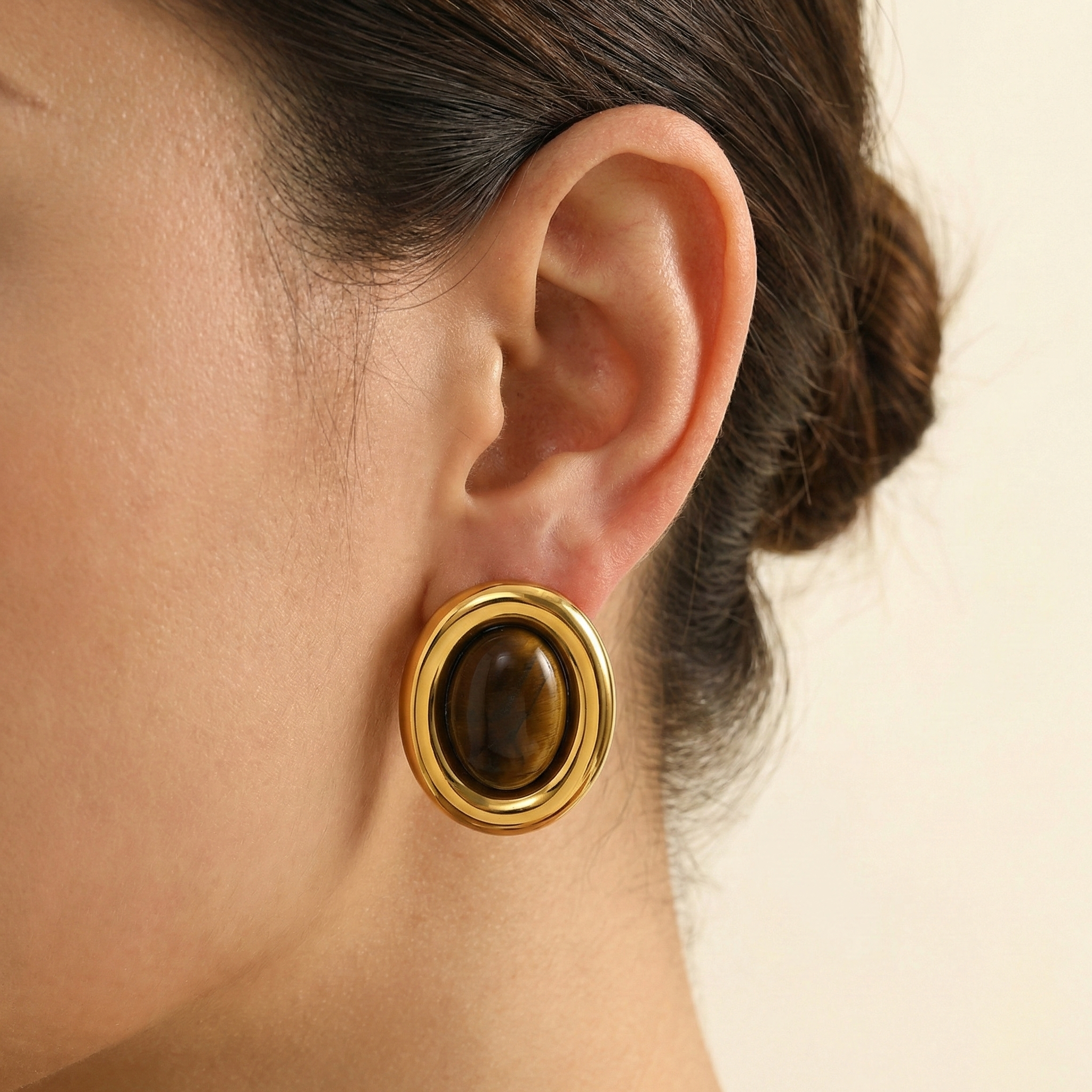 Pendientes Solaire Ojo de Tigre