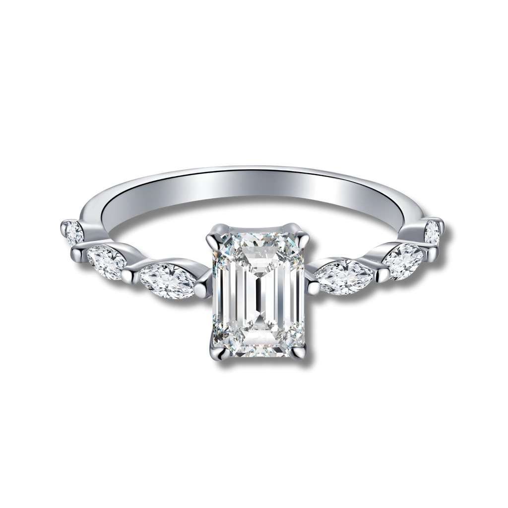 Anillo Aemilia Moissanita Esmeralda 1.0CT