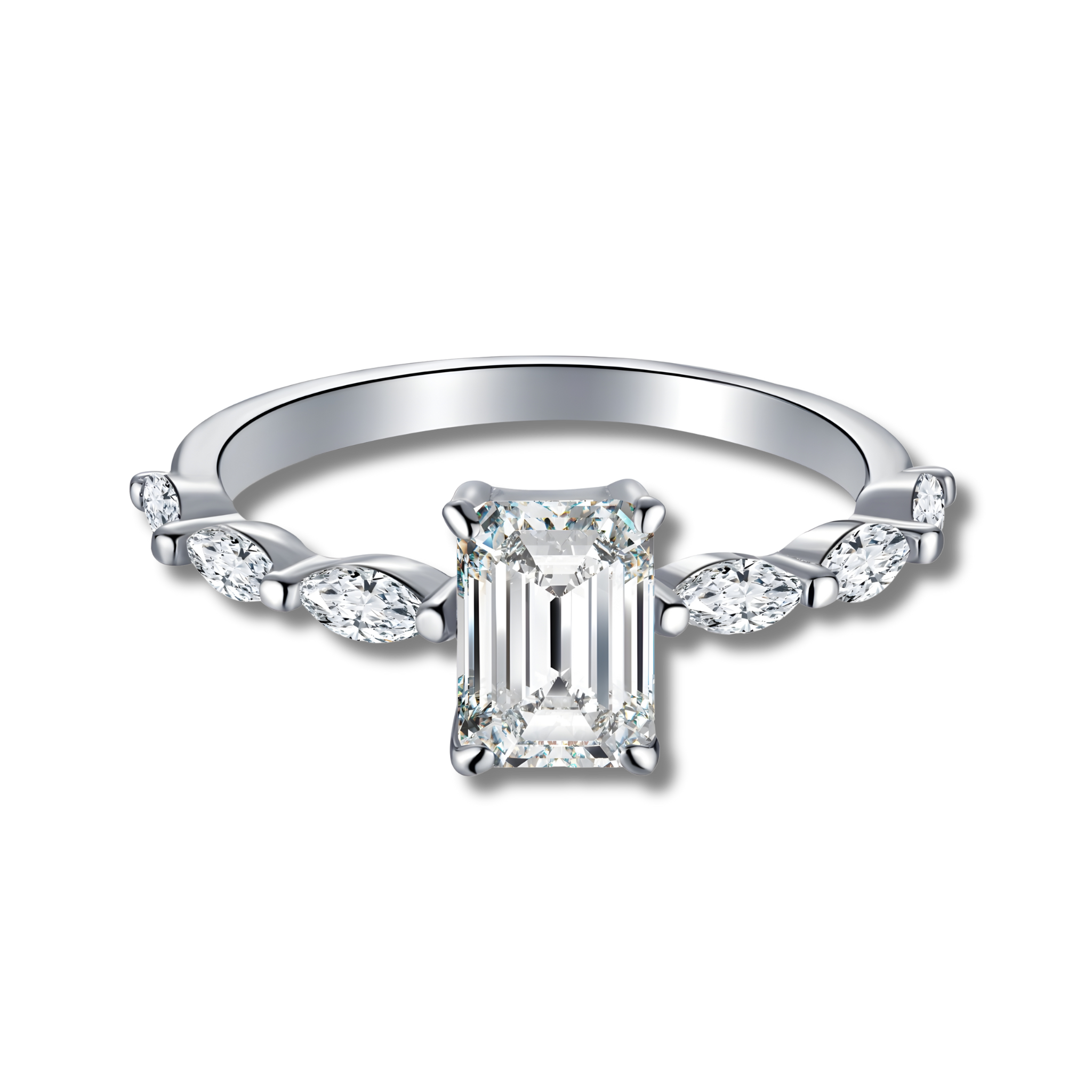 Anillo Aemilia Moissanita Esmeralda 1.0CT