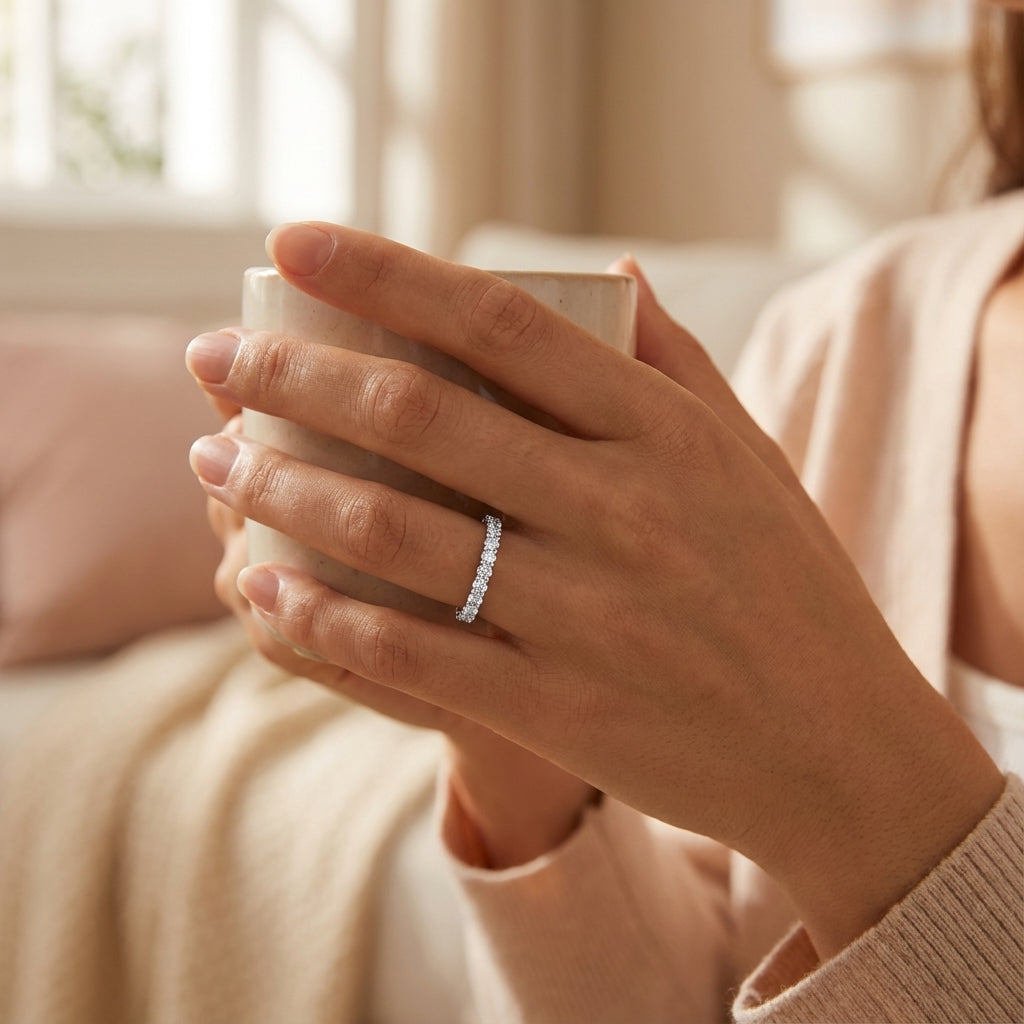 Anillo Augusta Moissanita Redonda 0.84CT