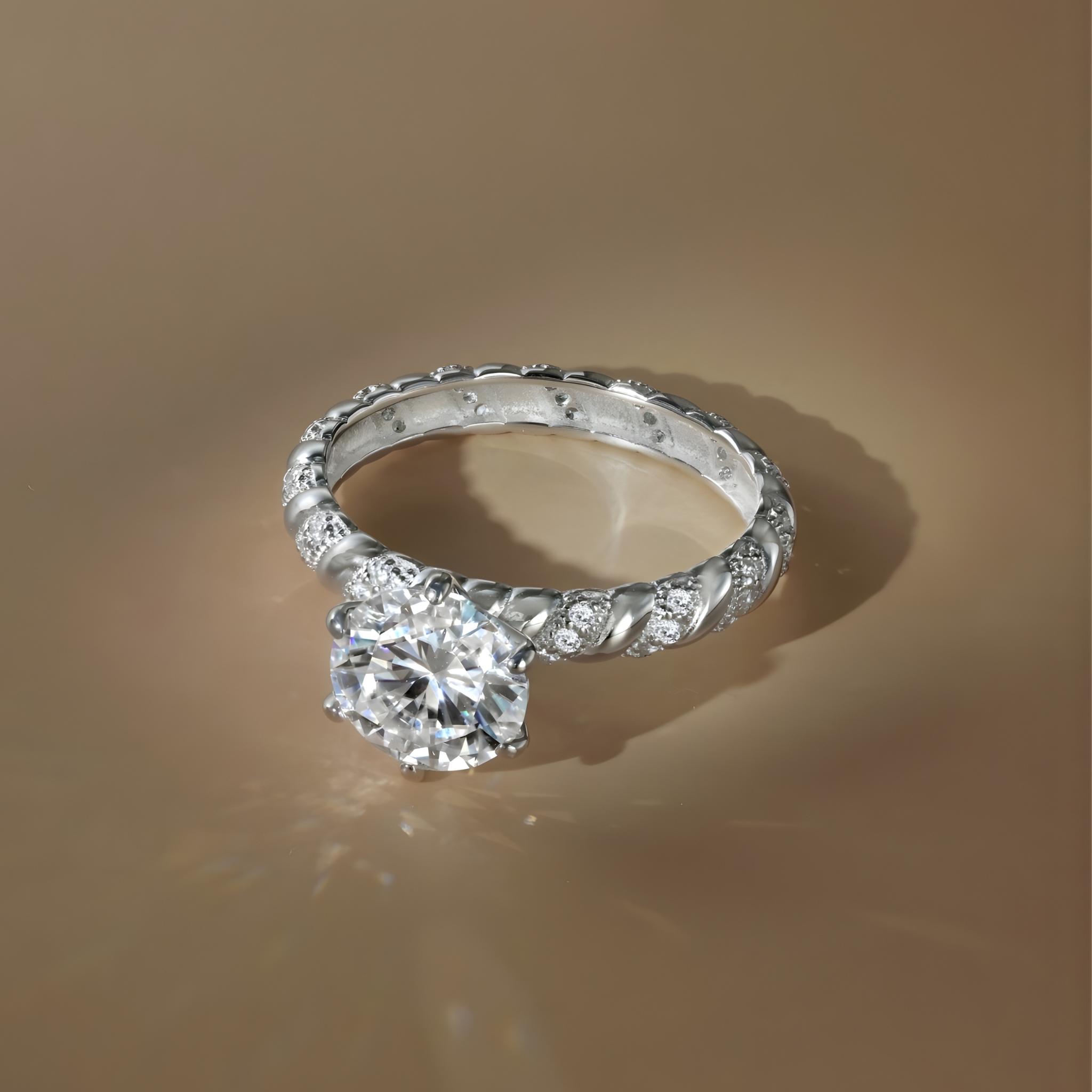 Anillo Aurelia Moissanita Redonda 2.0CT