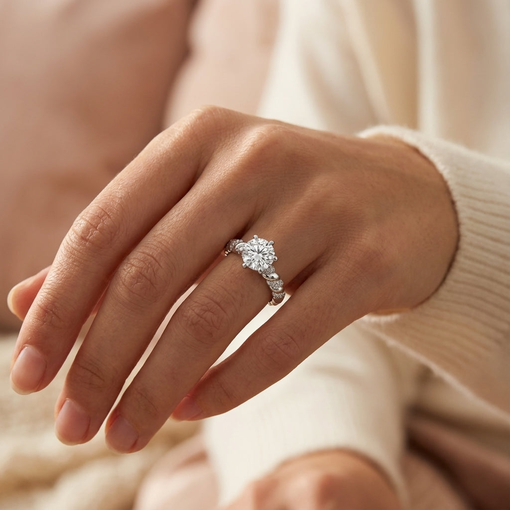 Anillo Aurelia Moissanita Redonda 2.0CT