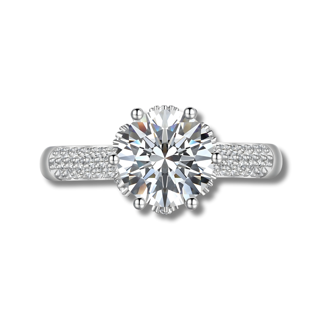 Anillo Aurora Moissanita Redonda 2.0CT