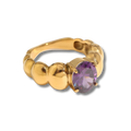Anillo Beads Solitario Morado
