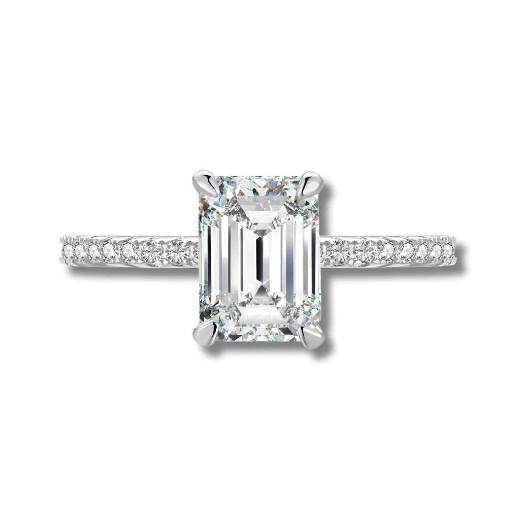 Anillo Claudia Moissanita Esmeralda 2.0CT