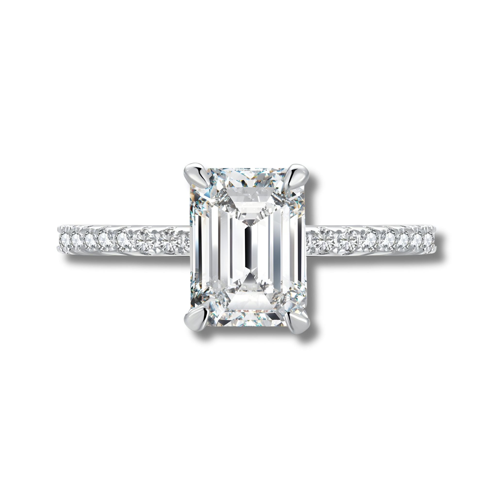 Anillo Claudia Moissanita Esmeralda 2.0CT