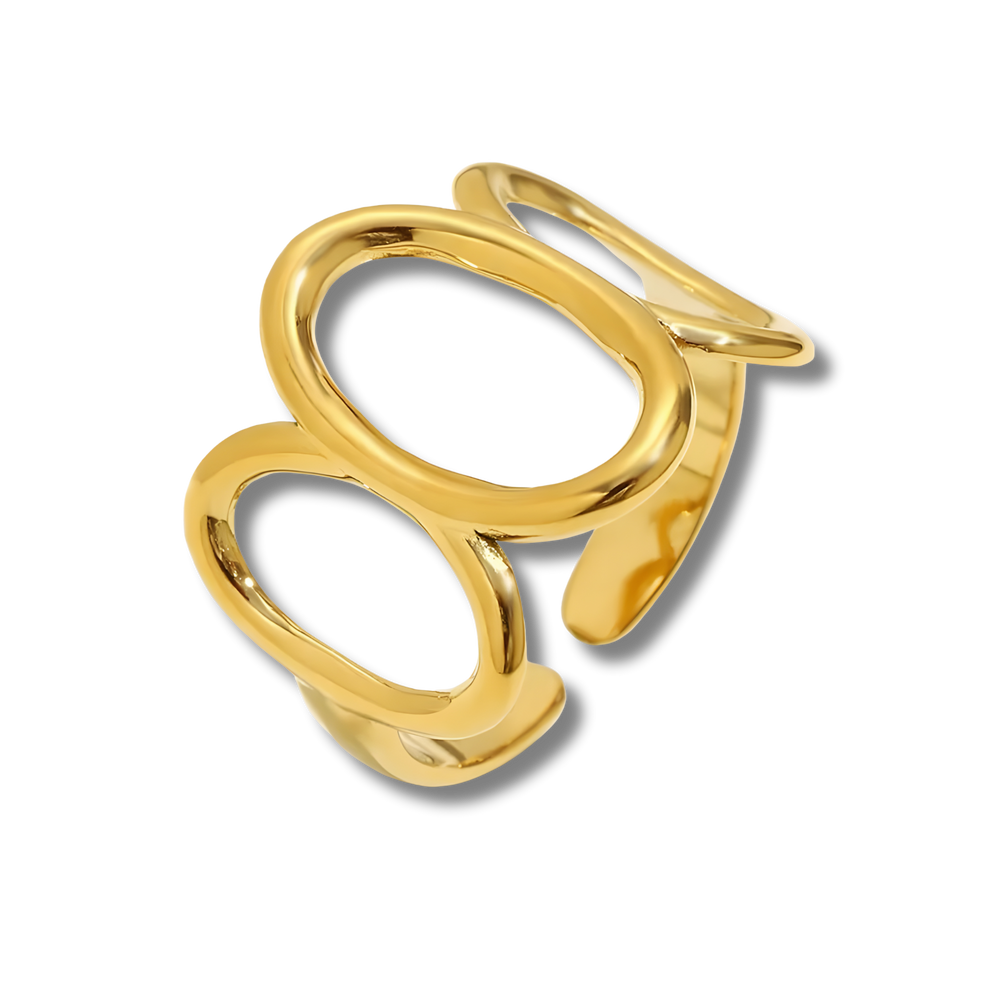 Anillo Corona Óvalo Dorado