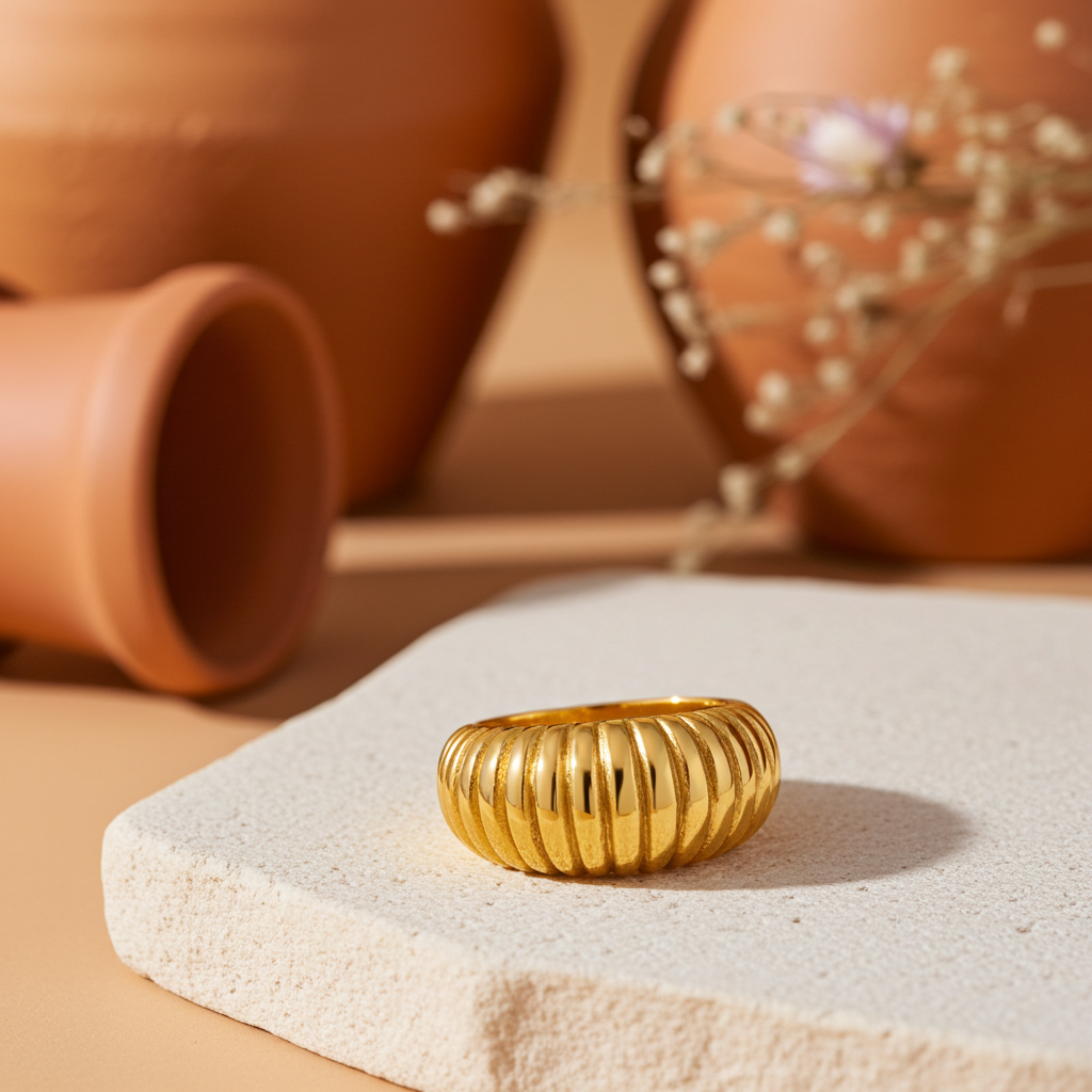 Anillo Croissant Dorado