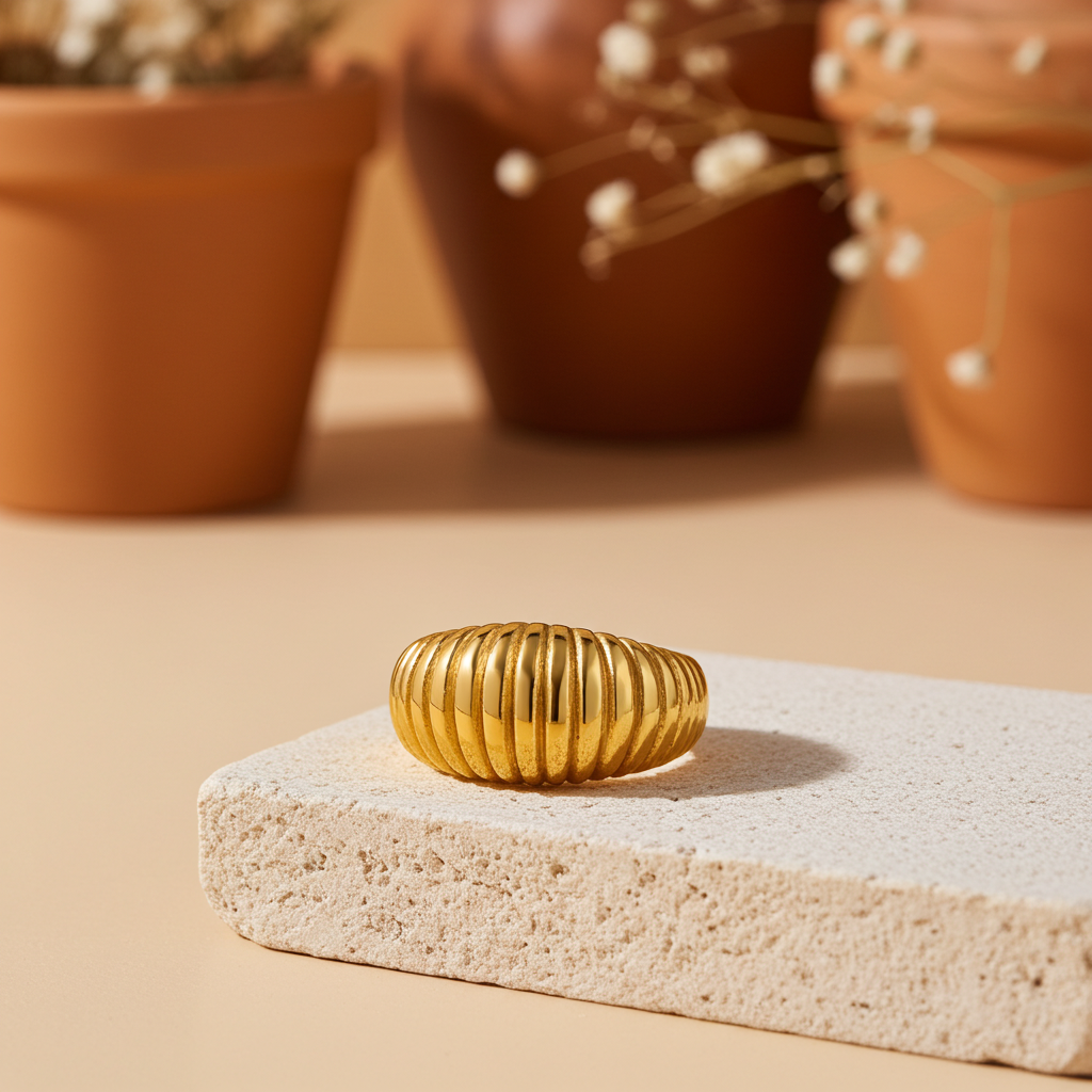 Anillo Croissant Dorado