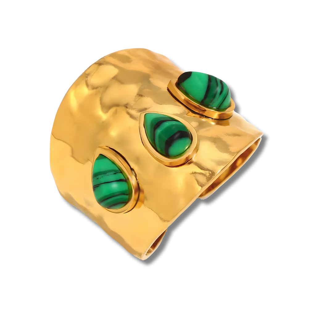 Anillo Duna Gotas Verdes