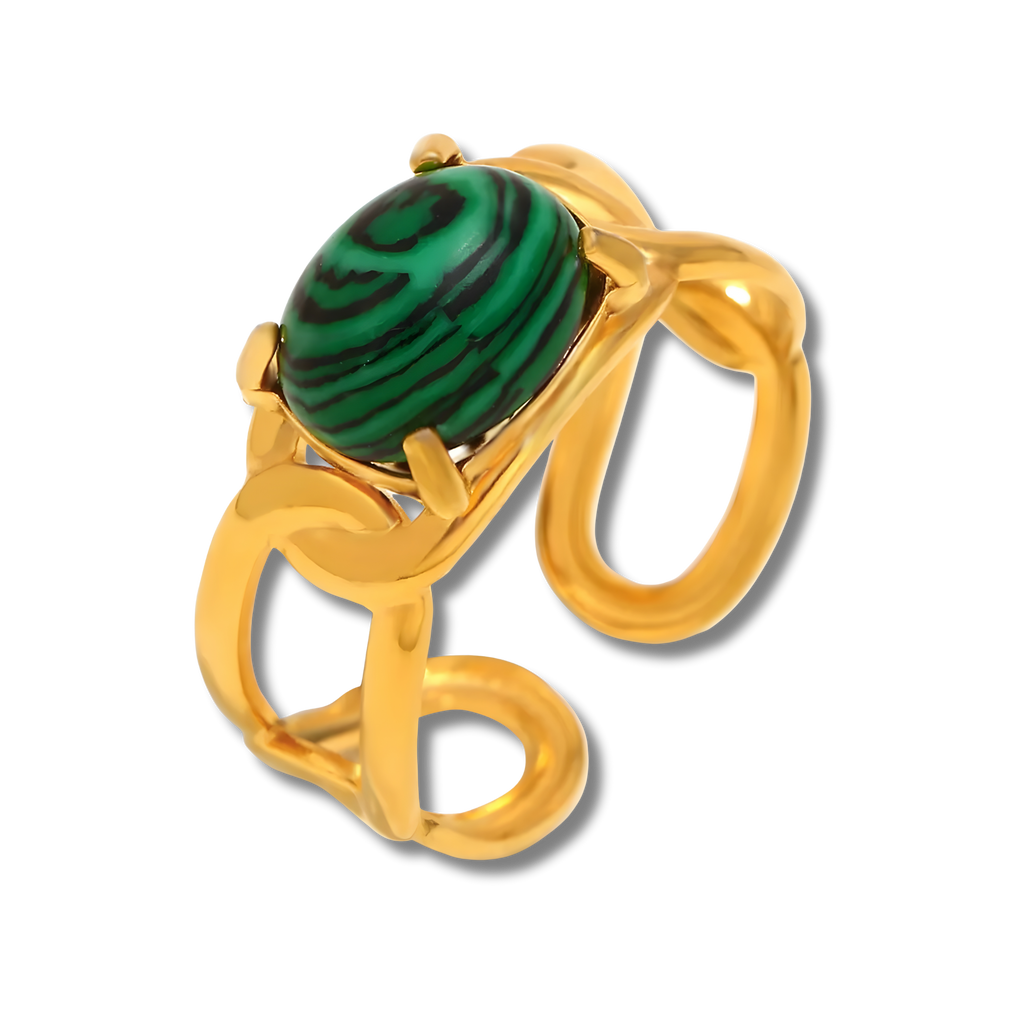Anillo Eslabón Doble Verde