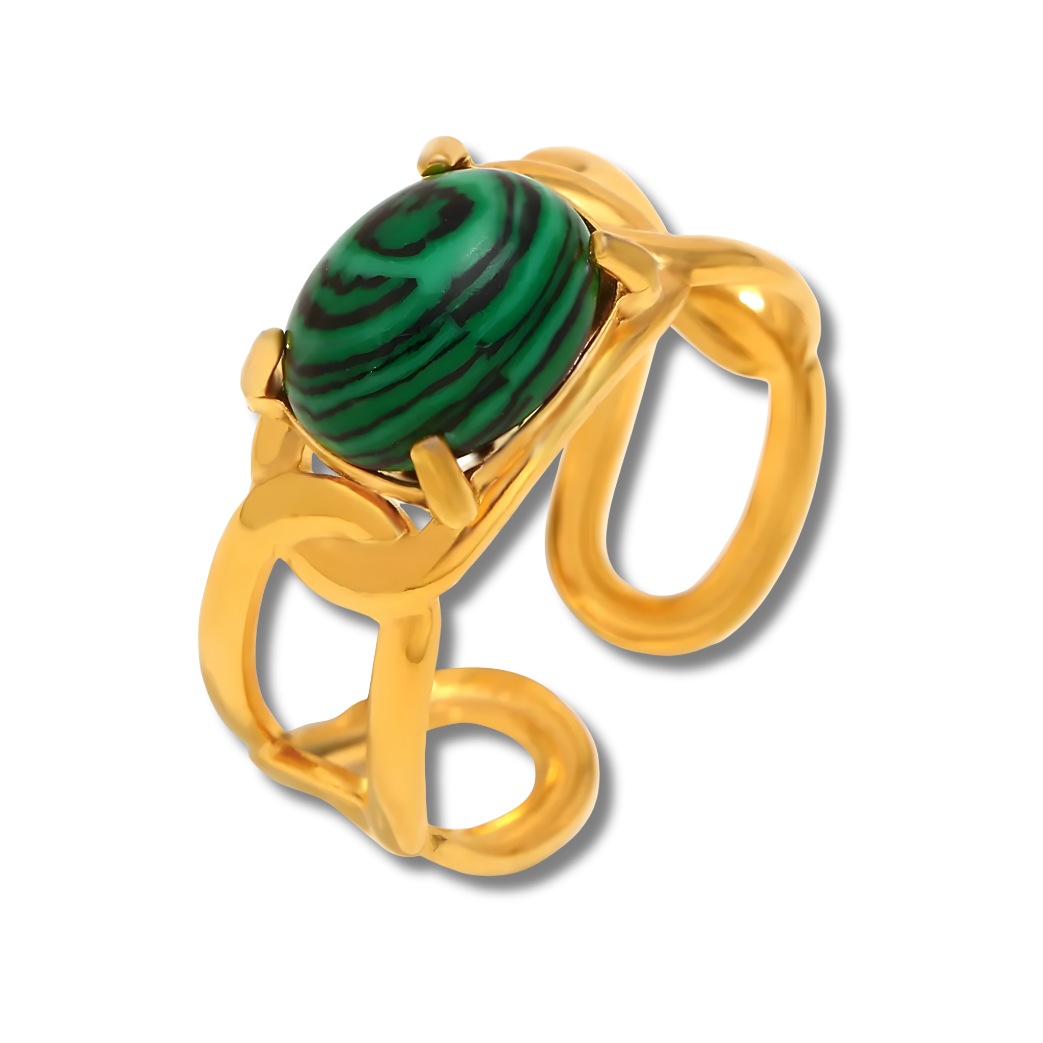 Anillo Eslabón Doble Verde