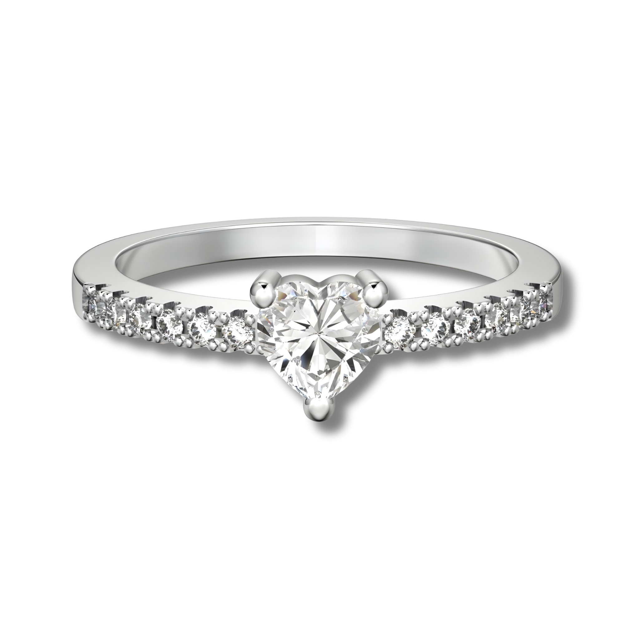 Anillo Flavia Moissanita Corazón 0.5CT