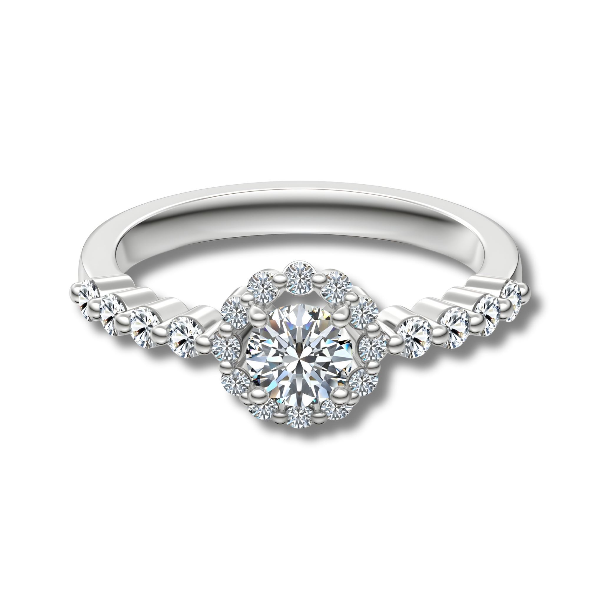 Anillo Helvia Moissanita Redonda 0.5CT