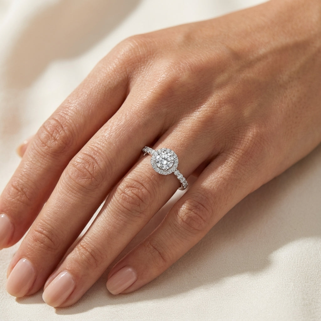 Anillo Helvia Moissanita Redonda 0.5CT