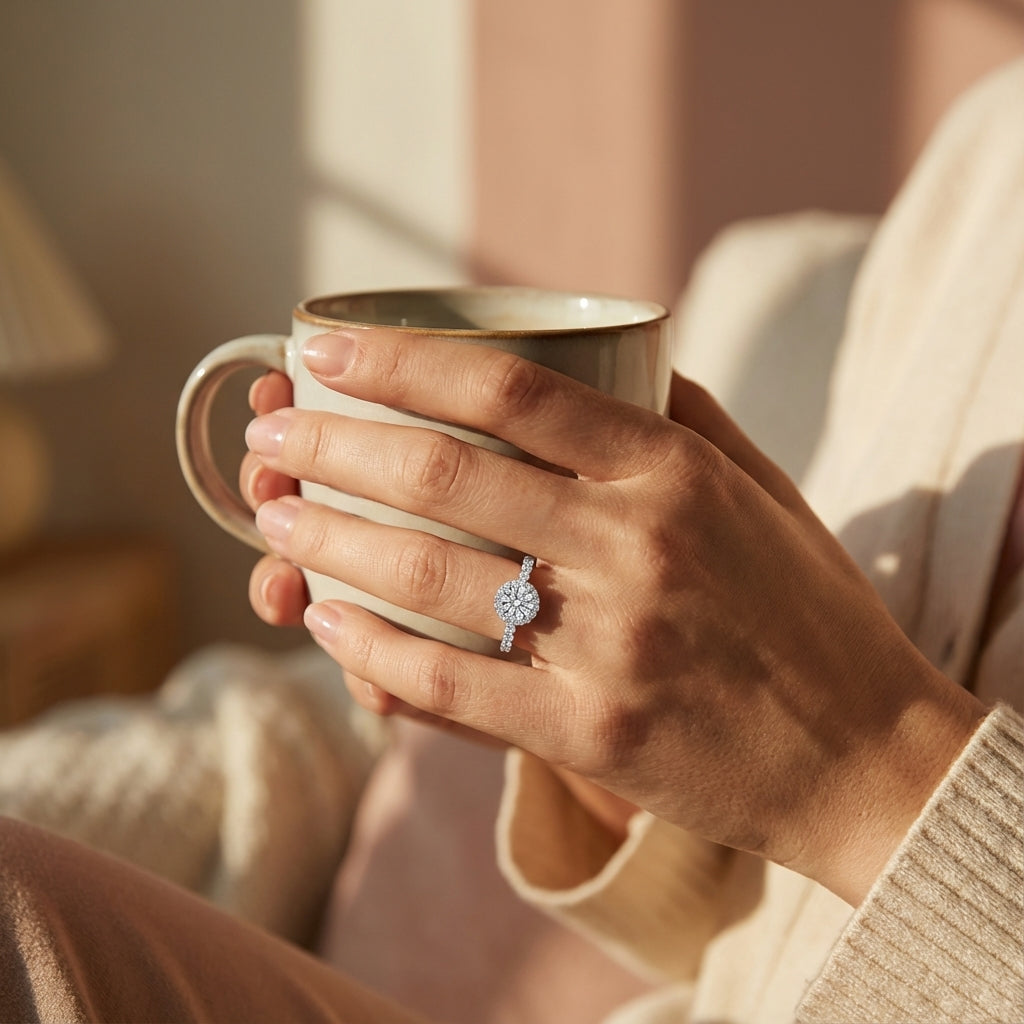 Anillo Helvia Moissanita Redonda 0.5CT