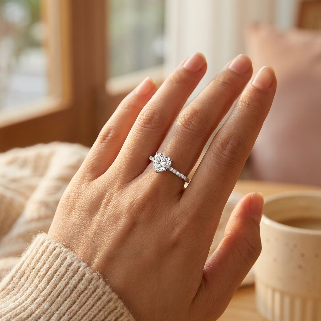 Anillo Julia Moissanita Corazón 2.0CT