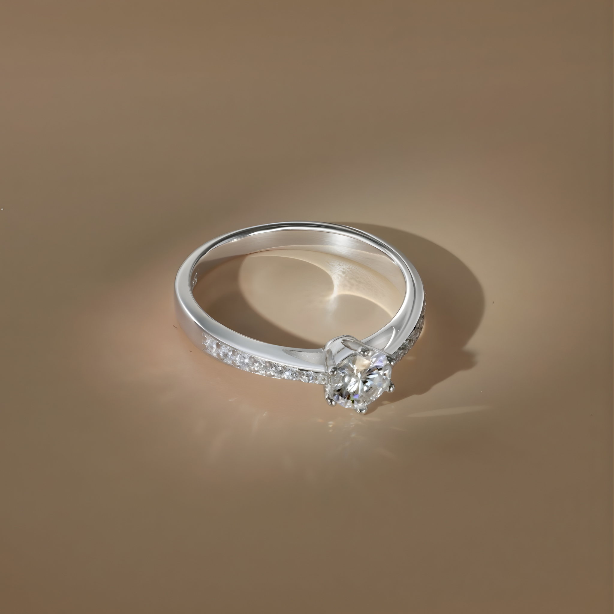 Anillo Livia Moissanita Redonda 0.5CT