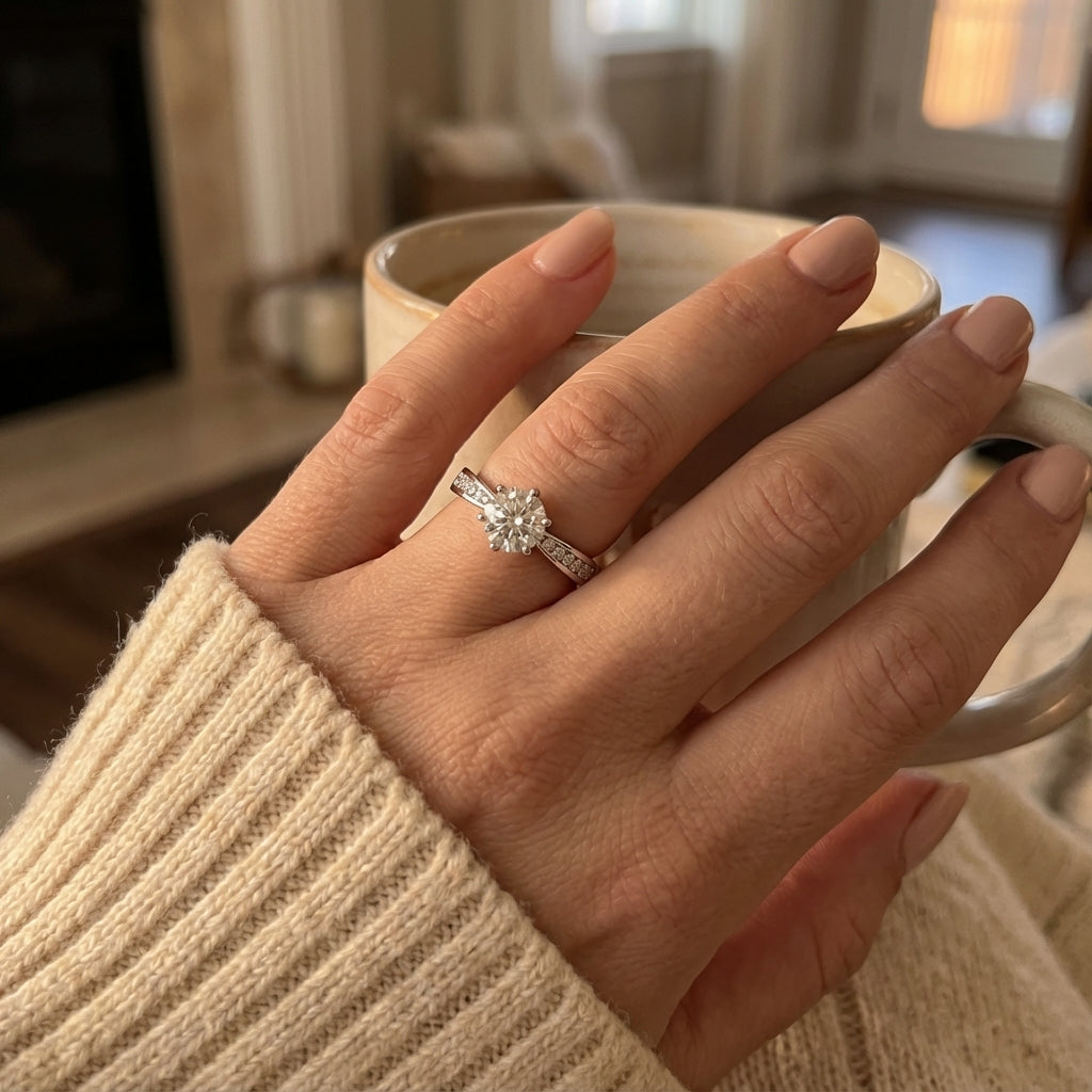 Anillo Livia Moissanita Redonda 0.5CT