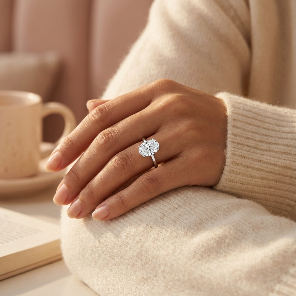 Anillo Minerva Moissanita Oval 3.0CT