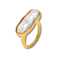 Anillo Perla Línea Dorada
