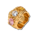 Anillo Relieve Prisma Dorado