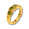 Anillo Tríada Verde Vintage Dorado