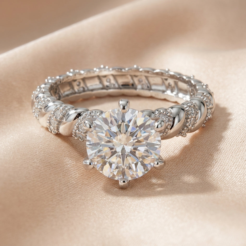 Anillo Aurelia Moissanita Redonda 2.0CT