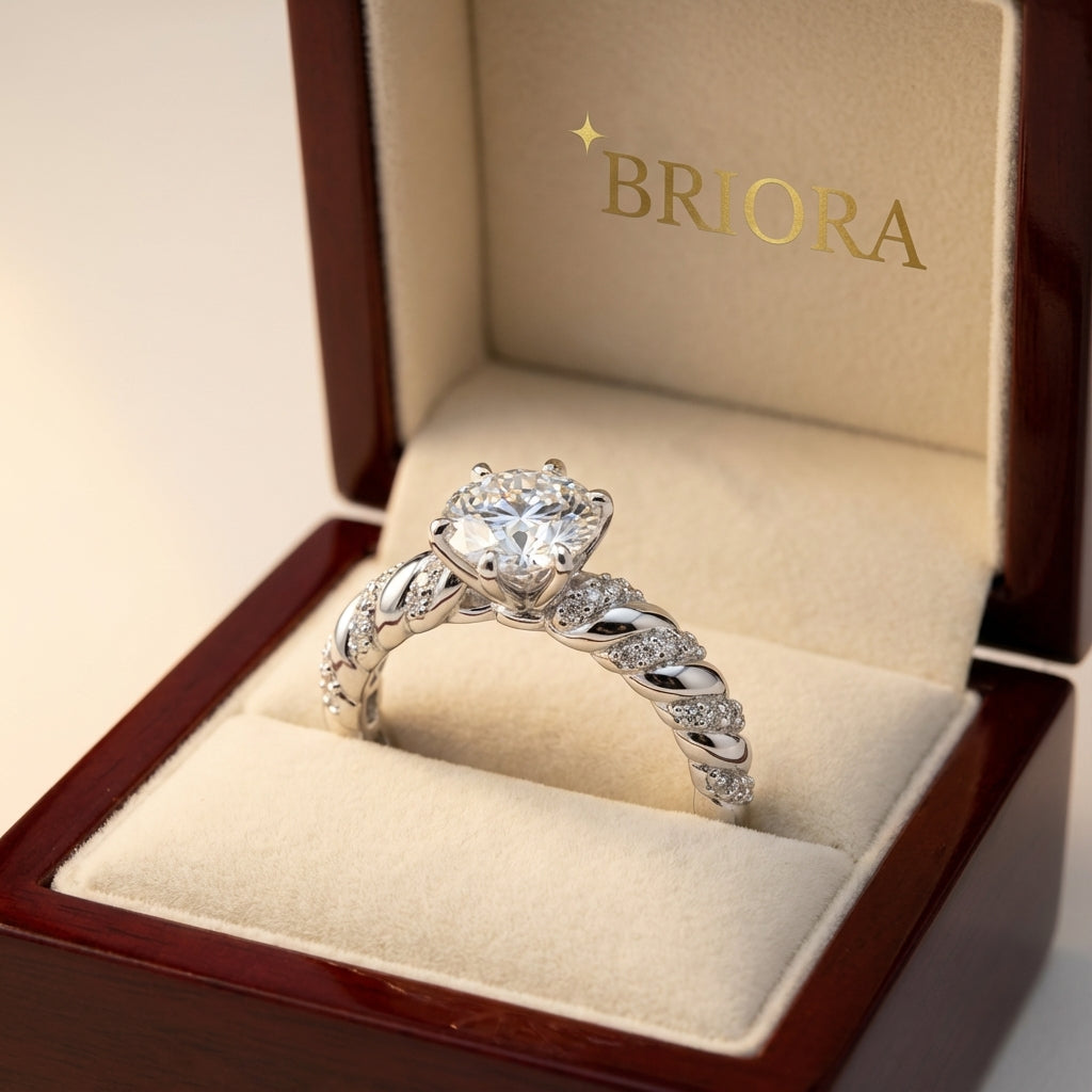 Anillo Aurelia Moissanita Redonda 2.0CT