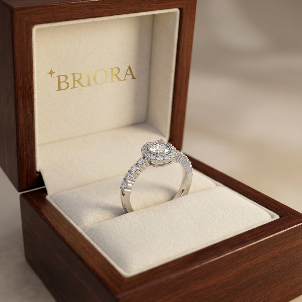 Anillo Helvia Moissanita Redonda 0.5CT