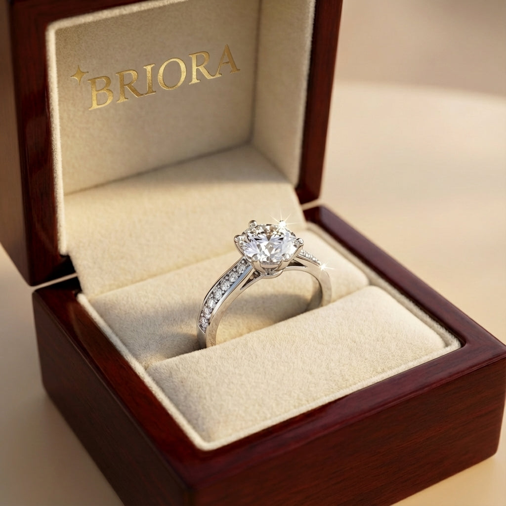 Anillo Livia Moissanita Redonda 0.5CT