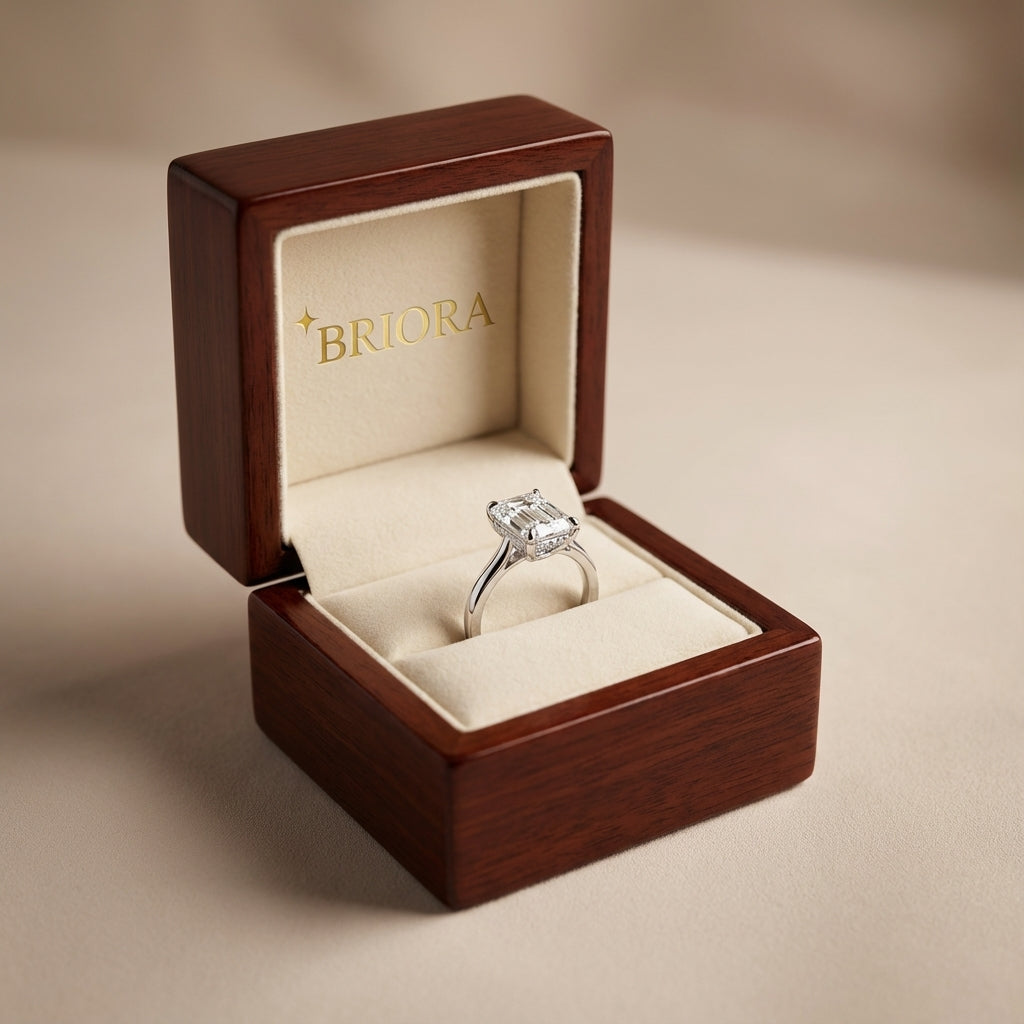 Anillo Sabina Moissanita Esmeralda 2.0CT