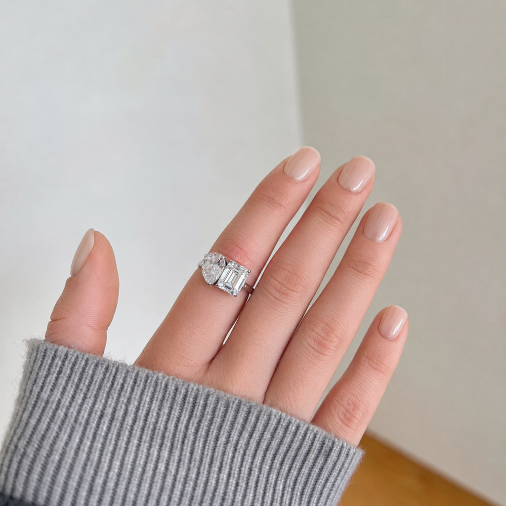 Anillo Moissanita Toi et Moi 5.0CT