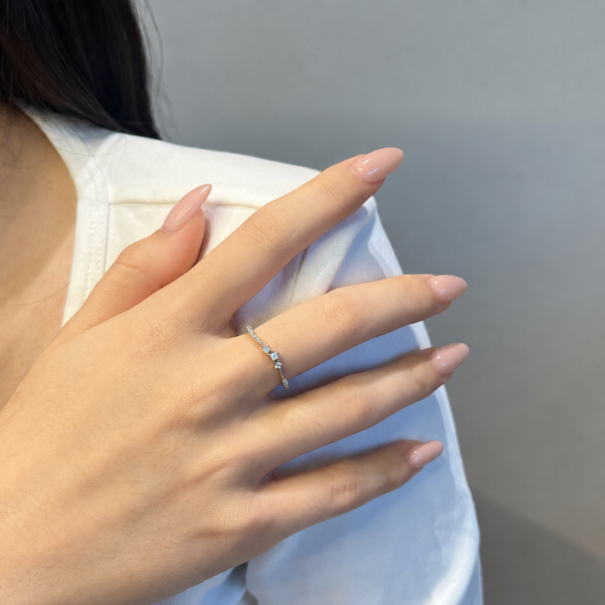 Anillo Moissanita Trío 0.12CT