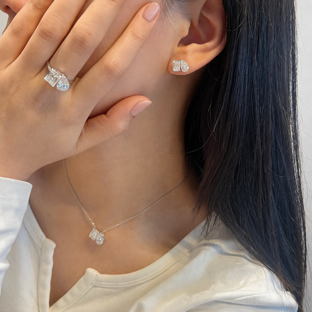 Anillo Moissanita Toi et Moi 5.0CT