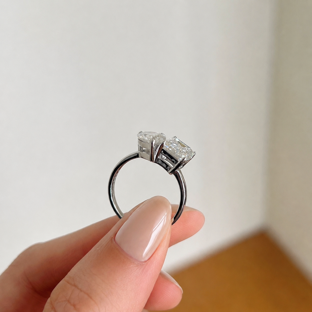 Anillo Moissanita Toi et Moi 5.0CT