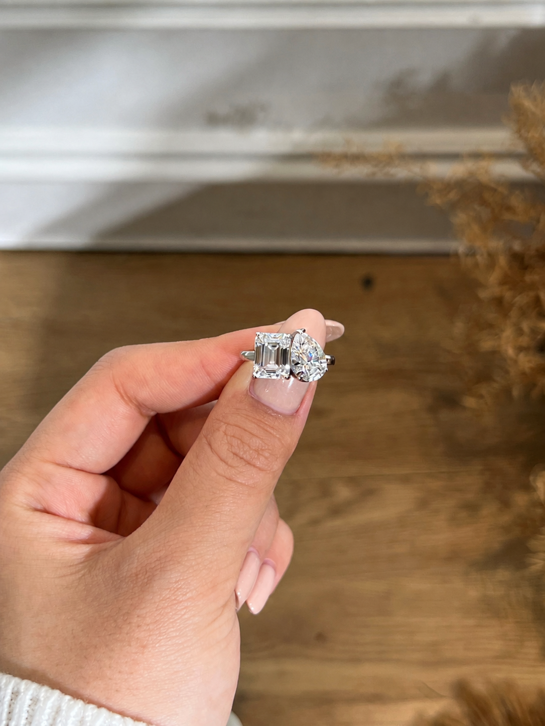 Anillo Moissanita Toi et Moi 5.0CT