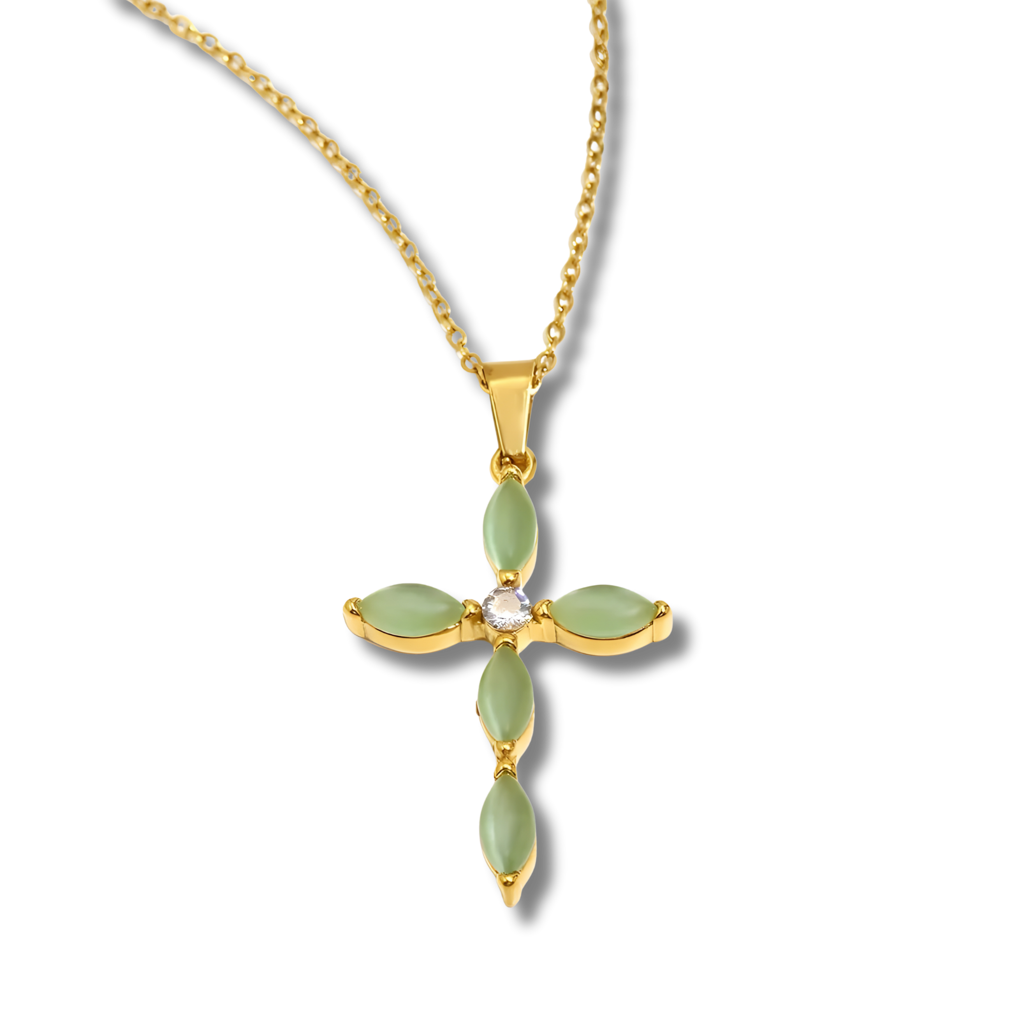 Collar Cruz Aurora Verde