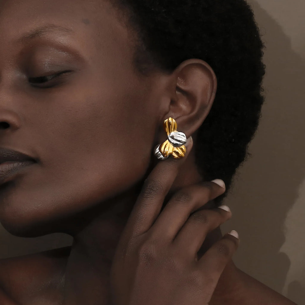 Pendientes Quinteto Hoja Bicolor