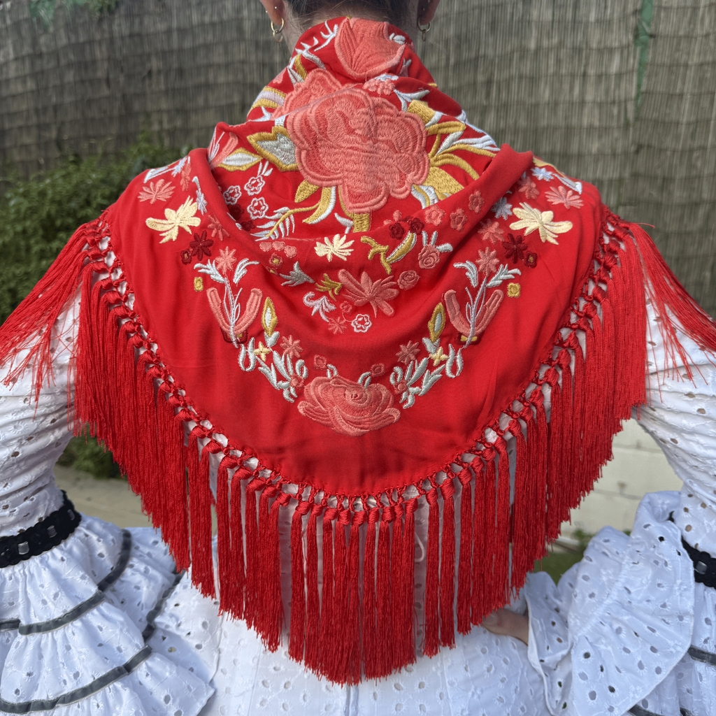 Mantón Bulería Rojo
