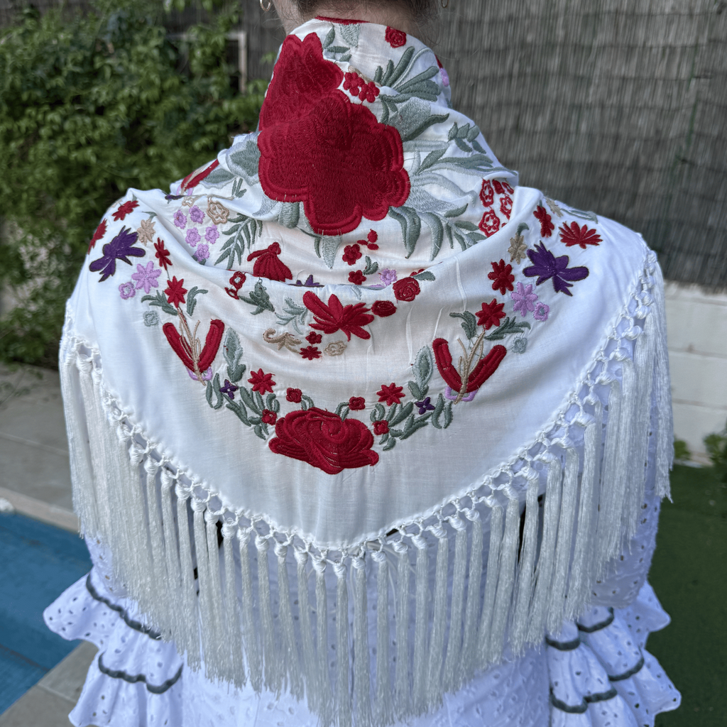 Mantón Bulería Blanco