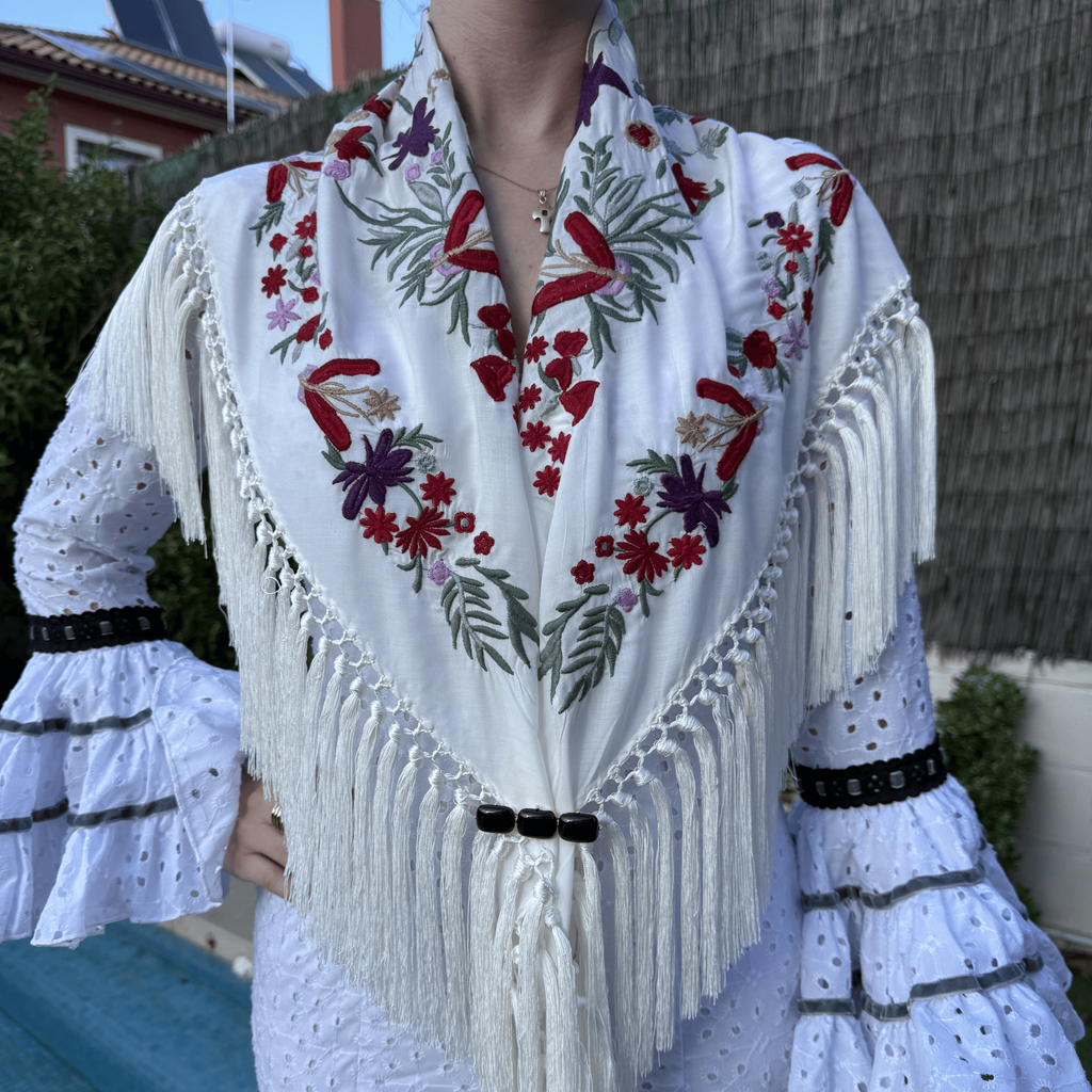 Mantón Bulería Blanco