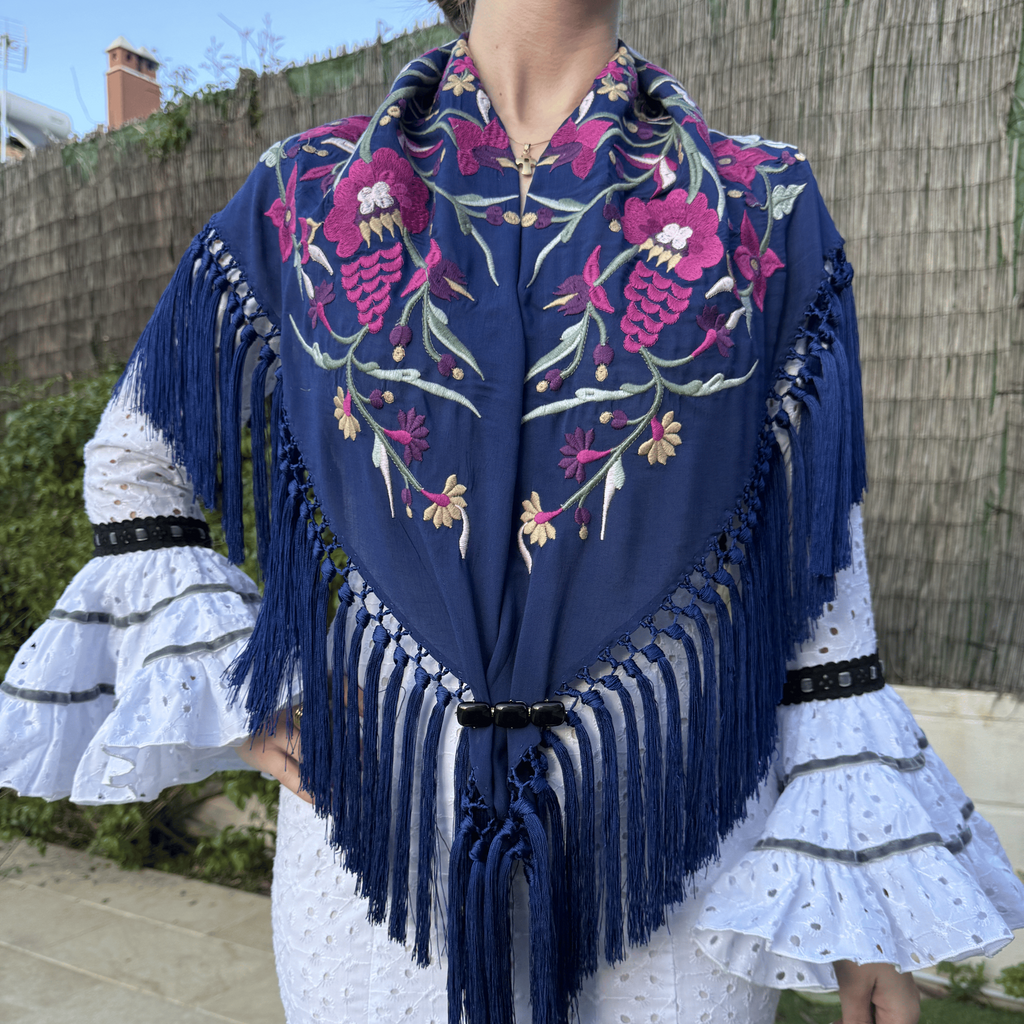 Mantón Tientos Azul