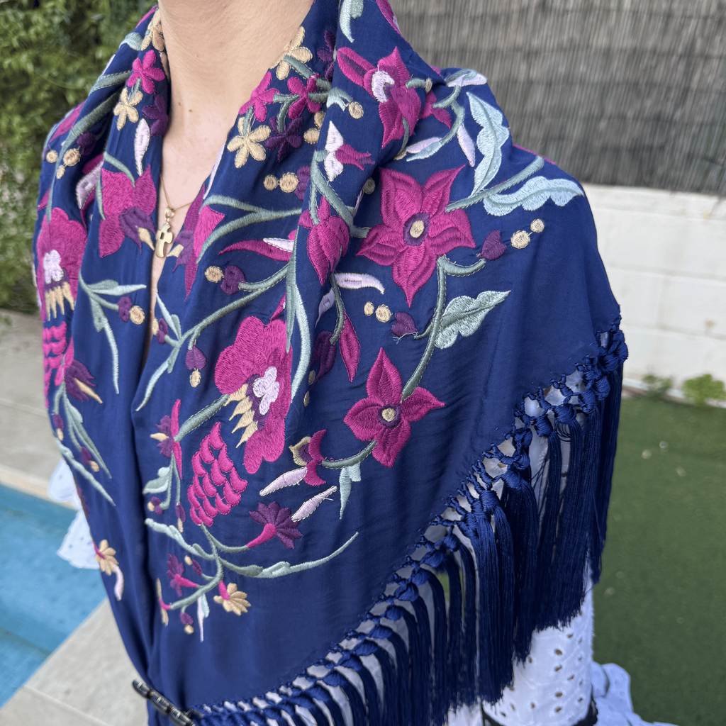 Mantón Tientos Azul