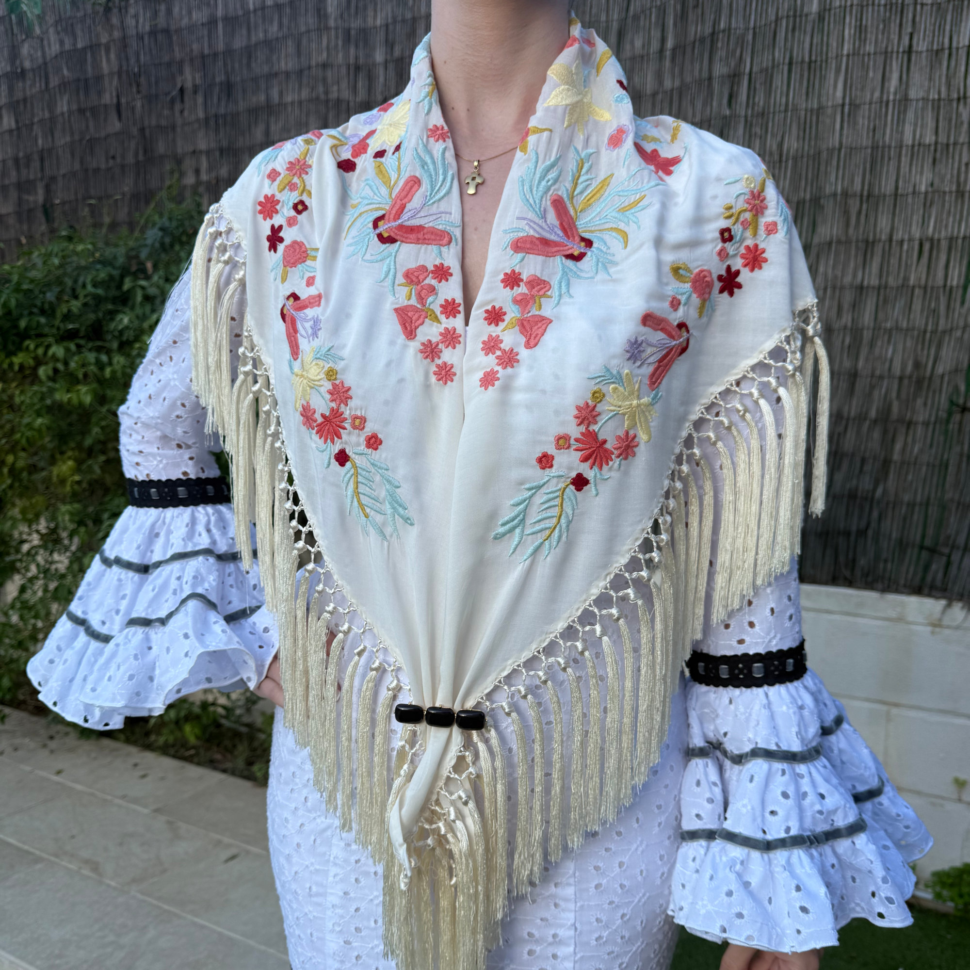 Mantón Bulería Marfil