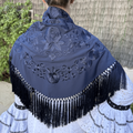 Mantón Granaína Azul Marino