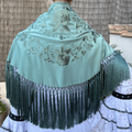 Mantón Granaína Monocolor Verde Menta